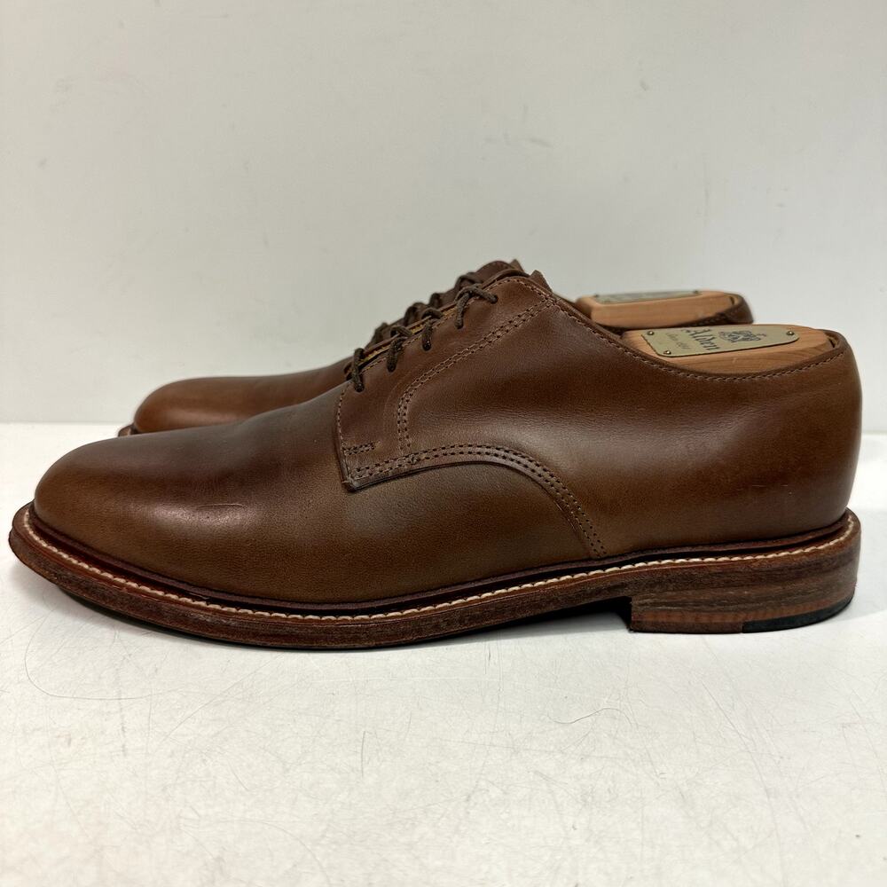 EXCELLENT Oak Street Bootmakers Natural Brown Plain Toe Blucher Made in USA 10